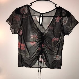 Mesh cropped t-shirt